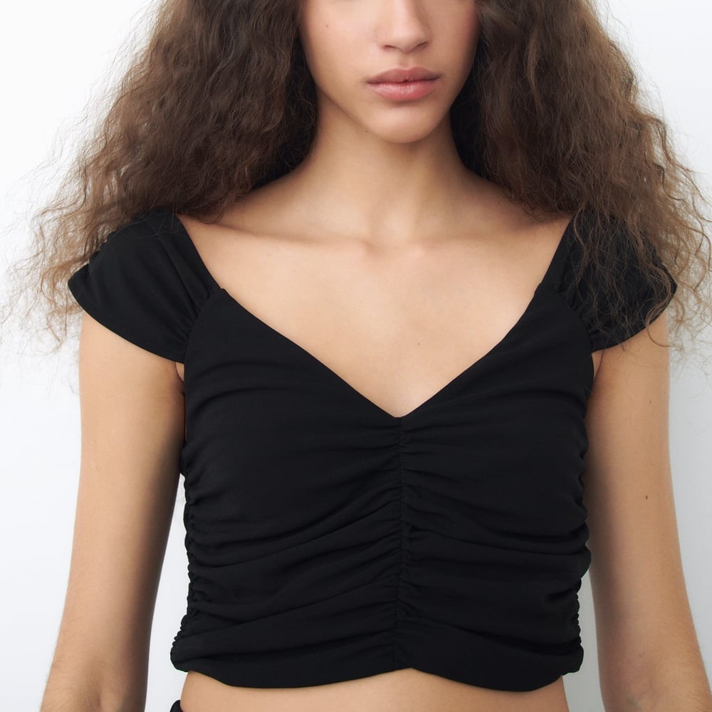 Zara Draped Off Shoulder Top